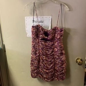 Zara spaghetti strap, puckered mini dress